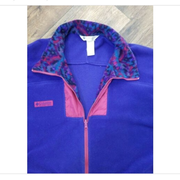 Vtg 90s Columbia Southwestern Aztec Fleece Jacket Coat - Picture 3 of 8